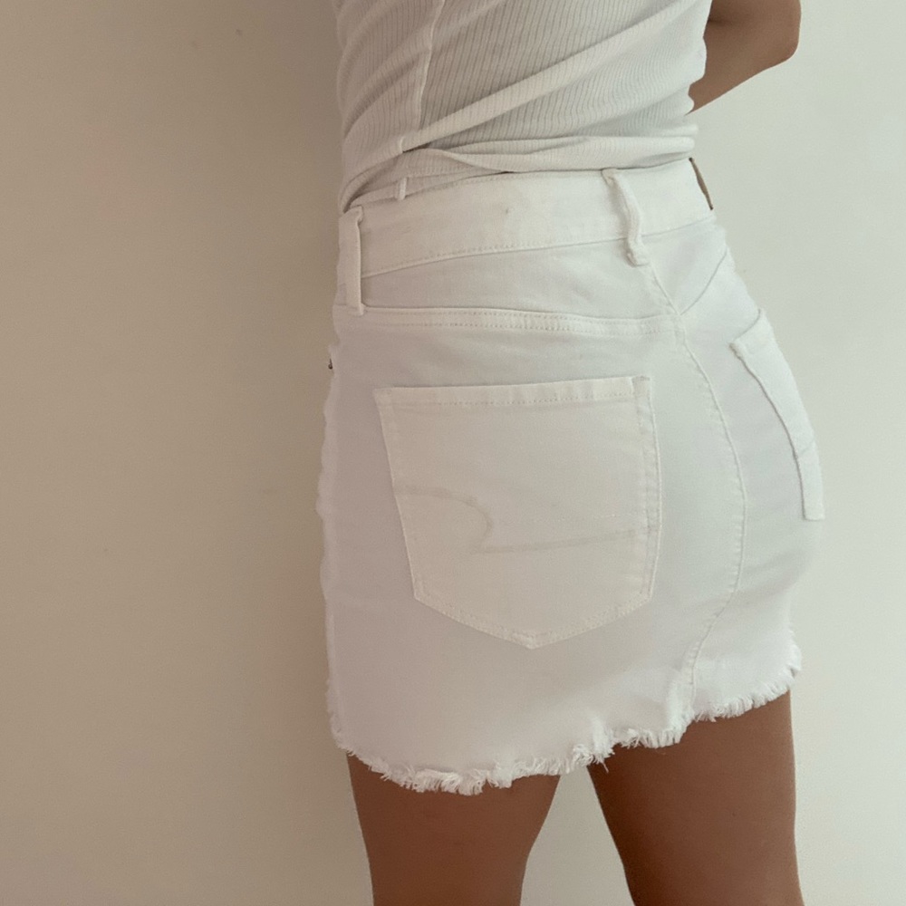 AE White Denim Skirt